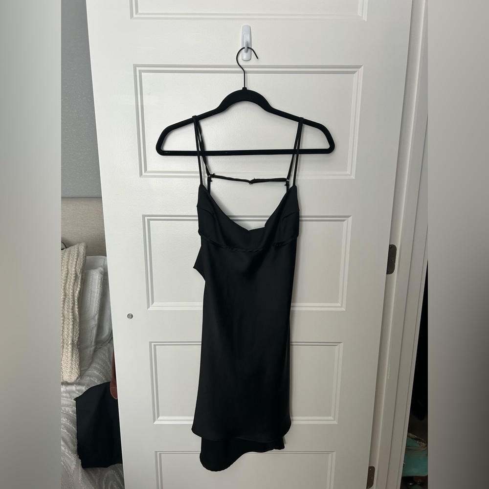 Zara Black Satin Mini Dress